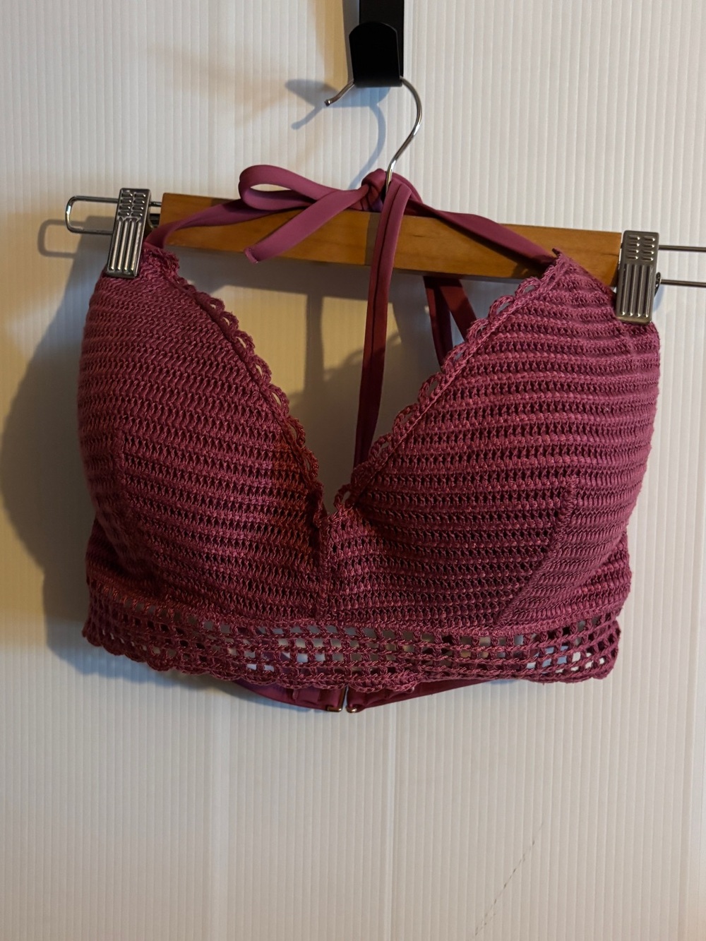 Shade & Shore Crochet bikini  top Mauve Pink 34D